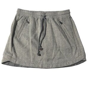 Kenar Cotton Skirt Chevron Pattern Zip Pockets Elastic Waist Size Medium NWT